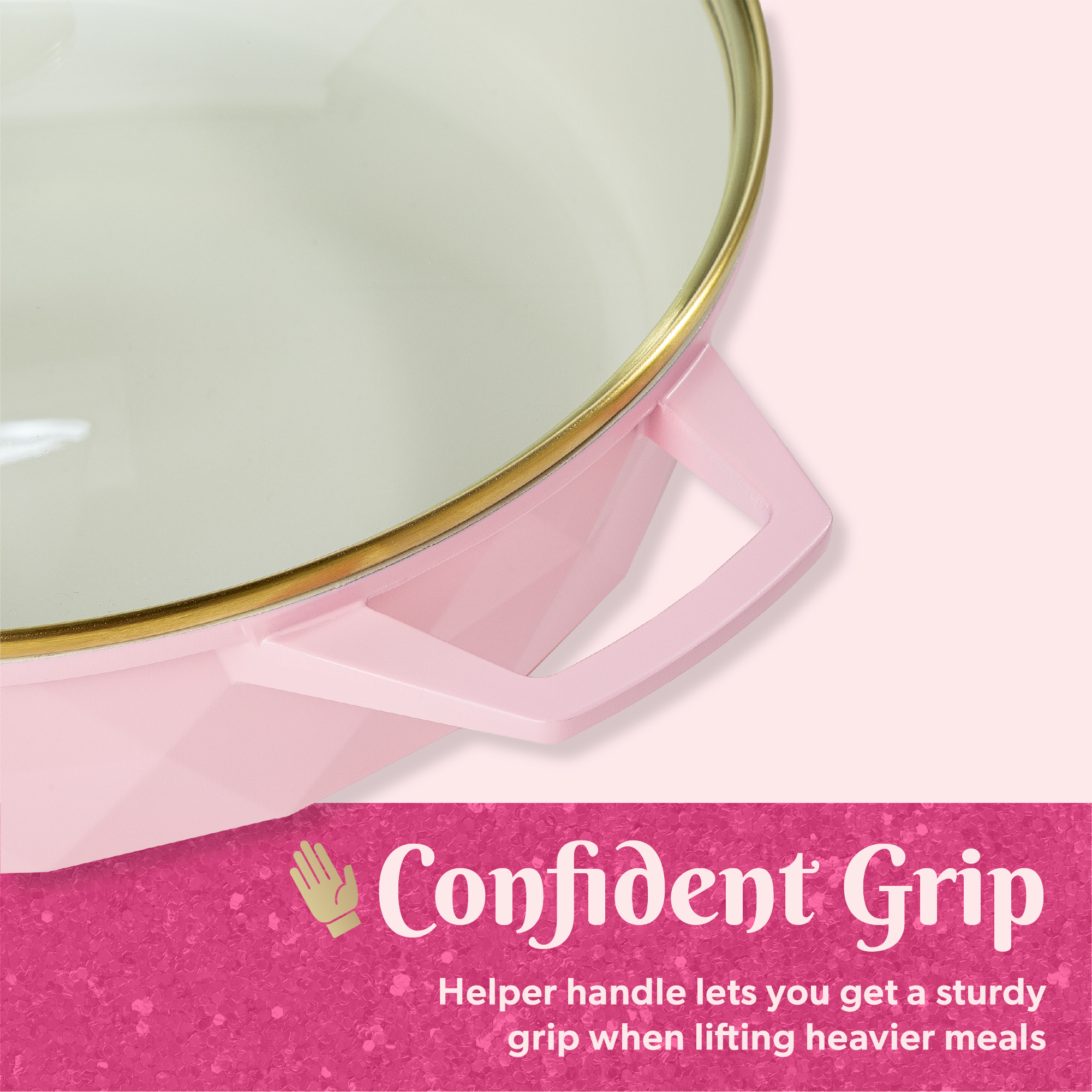 Paris Hilton 4-Quart Ceramic Nonstick Jumbo Skillet, Pink photo 7
