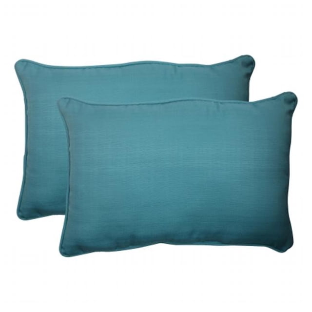 Pillow Perfect 507019 Forsyth Turquoise Oversized Rectangle Throw Pillow (Set of 2)