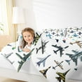 thumbnail image 4 of Homewish Retro Aircreaft Queen Comforter Set,Cartoon Airplane Bedding Sets,Rustic Cmaouflage Print Bedding Comforter Set For Boys Teens,Breathable Home Decor Reversible,3pcs, 4 of 8