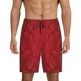 thumbnail image 3 of Lsque Vintage Burgundy Mens Sleep Pajama Shorts,Short Pajama Pants, Cotton Ultra-Soft Knit-Large, 3 of 9