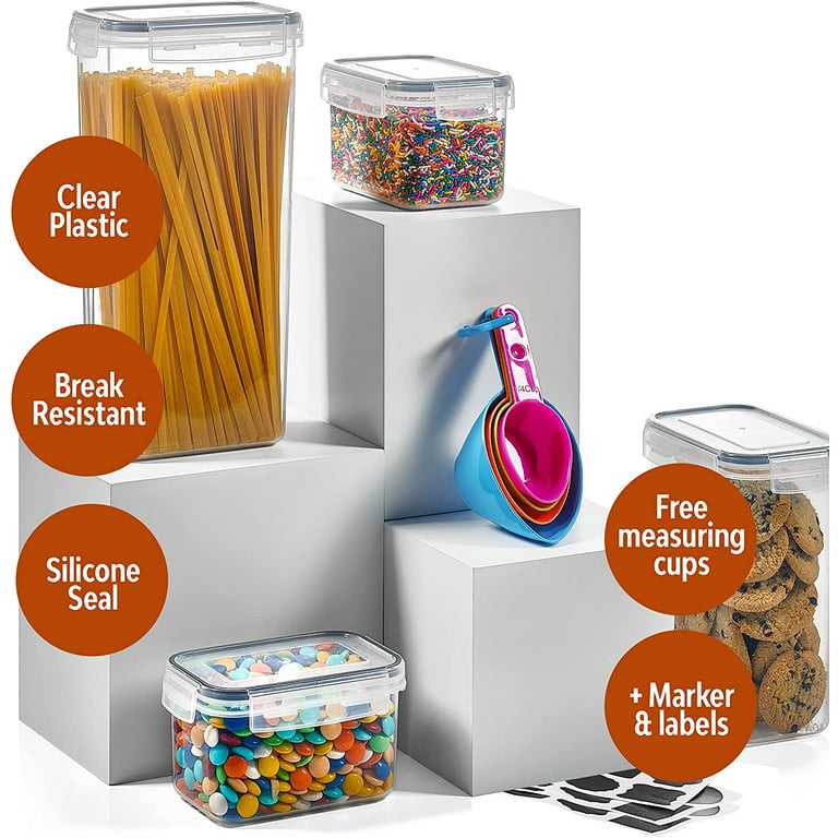 500/650/700/1000ML Clear Airtight Food Storage Container Kitchen Pantry  Organization Bottles Dry Food Cereal