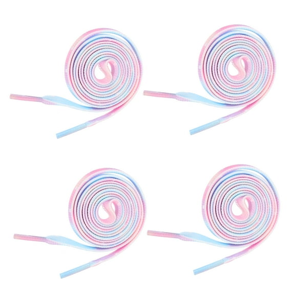 LEORX 2 Pairs of Flat Lace Fancy Shoe Laces Tie Dye Design Multi Colored Replacement Shoe Straps