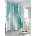thumbnail image 3 of Shower Curtains Teal Marble Bath Curtain Abstract Geometric Modern Ombre Waterproof Bathroom Shower Curtain Set with Hooks Decoration 72 x 72 Inches, 3 of 7