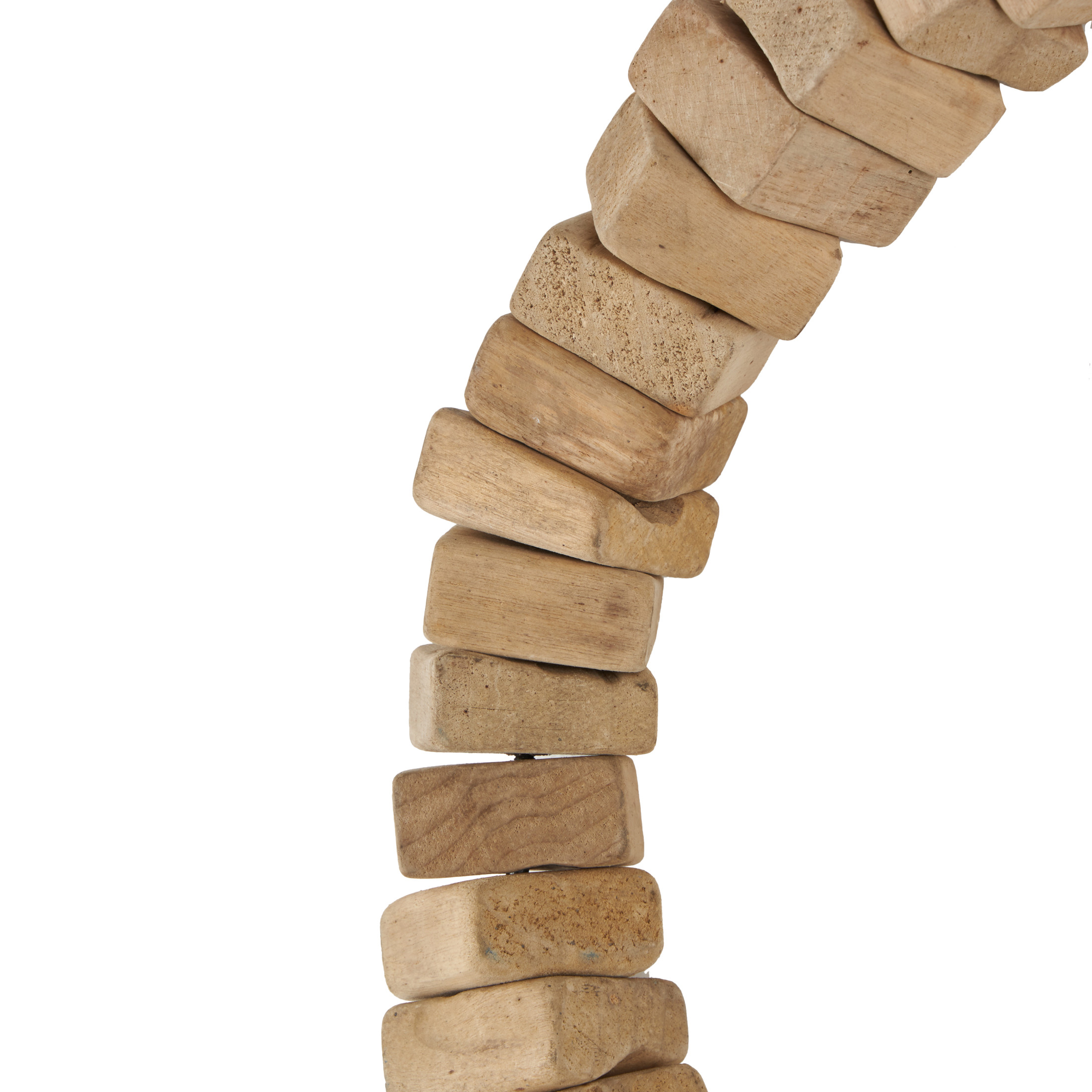 DecMode Brown Wood Beaded Abstract Wall Decor with Hanging Rope (3 Count)