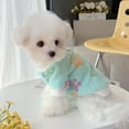 thumbnail image 5 of STHRGFHY Soft Winter Dog Sweater,Pet Clothing for Autumn and Winter,Dog Sweater with Pink Hearts and Blue Paw Prints,Includes A Leash,Dog Sweater for small dog,Warm Fleece Pullover(Blue L), 5 of 9