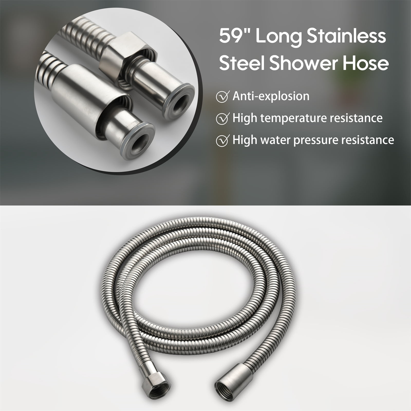 ANGELES HOME Freestanding Tub Faucet with Handheld Shower, Floor Mount Bathtub Filler, Roman Bathtub Faucet with Swivel Spout Brass Rough-in and Water Hose, Brushed Nickel