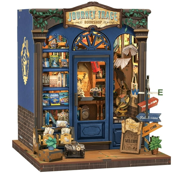 Kit de casa de muñecas en miniatura CUTEBEE Book Nook Journey