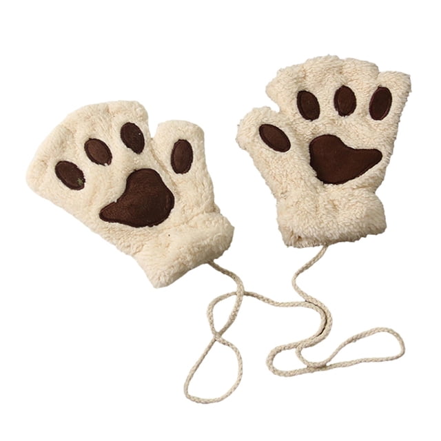 Guantes De Mujer Sunnimix Garra De Gato Medio Dedo Sin Dedos Beige