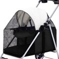 thumbnail image 2 of Pet Stroller, 360 Degree Front Wheel Swivel Portable Cat Puppy Jogging Stroller Rear Wheel Breaks for Puppy Cats Rats Rabbits, 2 of 5