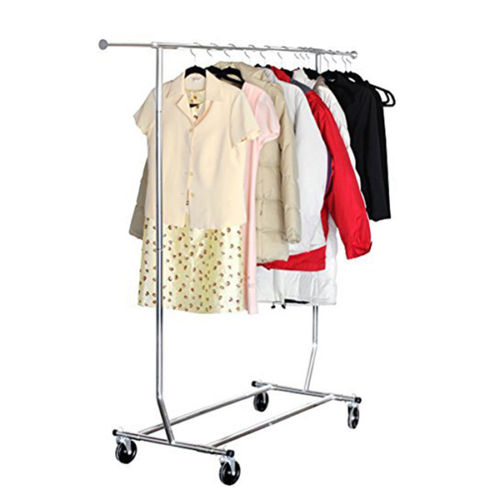 UBesGoo Adjustable Fold and Portable On wheels Steel Clothes Rack