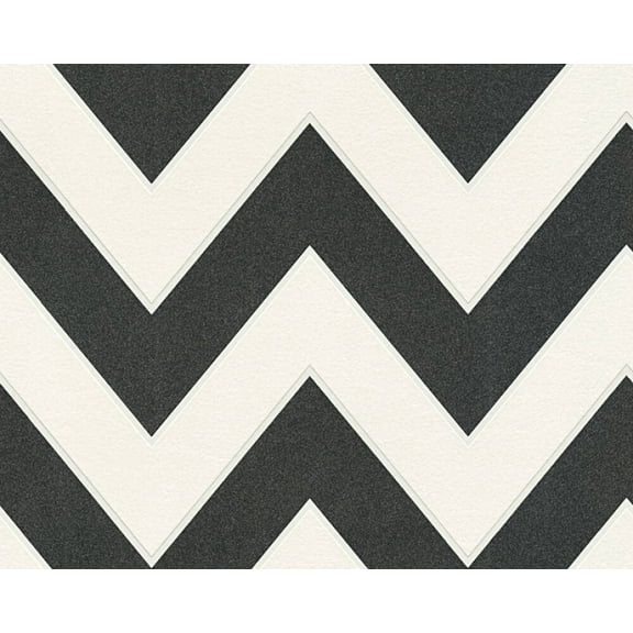 Concord Wallcoverings Textured Wallpaper Geometric Featuring Wavy Stripes , Black White Beige, 21 In x 33 Ft (56 sq. ft), 347751