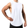 thumbnail image 3 of BADHUB Men's Workout Tank Tops Sleeveless Gym Shirts Bodybuilding Fitness Muscle Cut Off Cotton Tee Shirts White S, 3 of 5