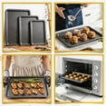 thumbnail image 5 of 3pcs Commercial Quality Baking Sheet Pan Set, Carbon Steel Cookie Sheet, Warp Resistant Baker's Half Sheet Pan, Cookie Tray Pans for Baking, Roasting Dishwasher Safe gray, 5 of 7