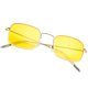thumbnail image 1 of Retro Square Sunglasses with Metal Resin Frame for Beach Party Wear Yellow Lightweight Durable 4 5 Inch, 1 of 4