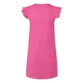thumbnail image 5 of HCNTES Girls Summer Solid Color Fly Sleeved Casual Dress Nightdress 5-6 Years Pink, 5 of 5
