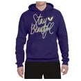 thumbnail image 2 of Stay Beautiful Positivity Quote Saying Pop Culture Unisex Graphic Hoodie Sweatshirt, Purple, Large, 2 of 3