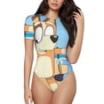 thumbnail image 1 of Rocae Bluey Justaucorps pour Femmes à Manches Courtes Col Rond une Pièce Combinaison Basique Décontractée T-Shirts-Xx-Grand, 1 of 7
