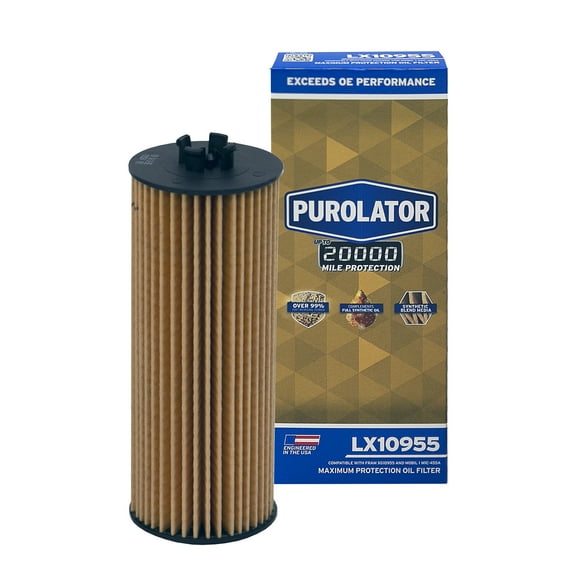 Purolator LX10955 Purolator 20K Oil Filter with 20,000 Mile Protection for Select Chrysler, Dodge, Volkswagen, and more