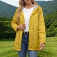 thumbnail image 4 of FRSASU Rain Jacket for Women Windbreaker Striped Raincoats Waterproof Lightweight Climbing Outdoor Hooded Trench Coats Yellow, 4 of 9