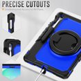 thumbnail image 6 of for Samsung Galaxy Tab S10 FE Plus Case 13.1 inch, 360 Rotating Shockproof Cover with Stand, Handle, Shoulder Strap (SM-X620/X6266), Dark Blue Panel, 6 of 7