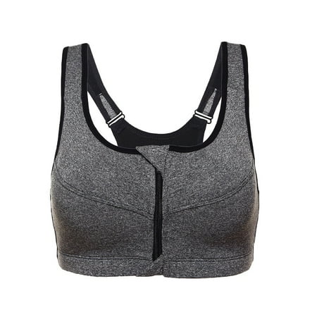 

Women Padded Seamless Sport Bra Front Zip Yoga Gym Fitness Workout Running Vest