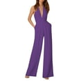 thumbnail image 2 of TSADFHJI Womens Skirts Short Solid Color Jumpsuit Straight Pants Simple and Exquisite Design Xxxl Purple, 2 of 3