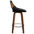 thumbnail image 5 of Simpli Home Carly Contemporary 16 inch Swivel Bar Stool (Set of 2) in Black PU faux leather, 5 of 10