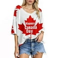 thumbnail image 1 of Plus Size Tops For Women Comfortable And Stylish Casual Wear For Canada Day Celebrations Round Neck Design Perfect For Summer Outings With Jeans, 1 of 5