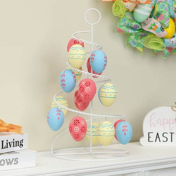 Northlight 14.25" Floral Cut-Out Spring Easter Egg Tree Decoration - Yellow/Pink