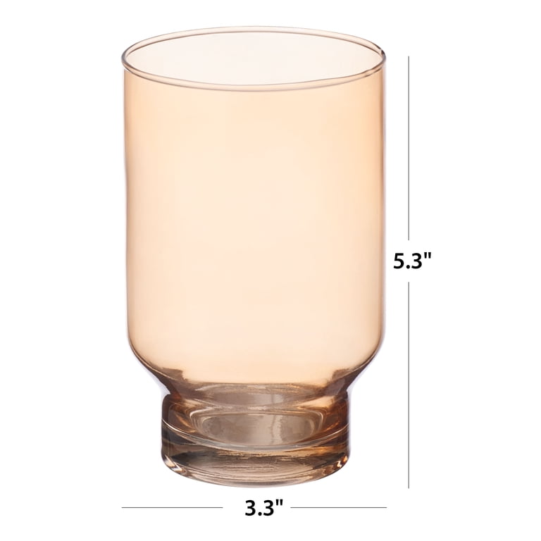 Better Homes & Gardens 17 fl oz Pedestal Glass, Amber - Walmart.com