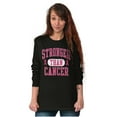 thumbnail image 3 of Breast Cancer Stronger Than Cancer Women's Long Sleeve T Shirt Brisco Brands S, 3 of 6