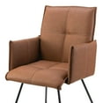 thumbnail image 4 of Set of 2 Ambel Brown Modern Dining Chair with Black Metal Legs, 4 of 9