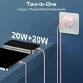 thumbnail image 2 of Dual Port Charger For iPhone 15/15 Pro Max, 40W Dual Port Type C Fast Wall Charger Power Adapte With 6.6FT USB-C To C Cable For iPhone 15/15 Plus/15 Pro/15 Pro Max, iPad, Android Phone, 2 of 11