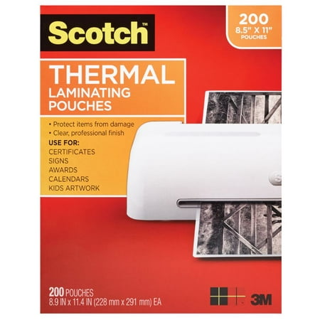 Scotch Thermal Laminating Pouches 200 Count, Letter Size Sheets