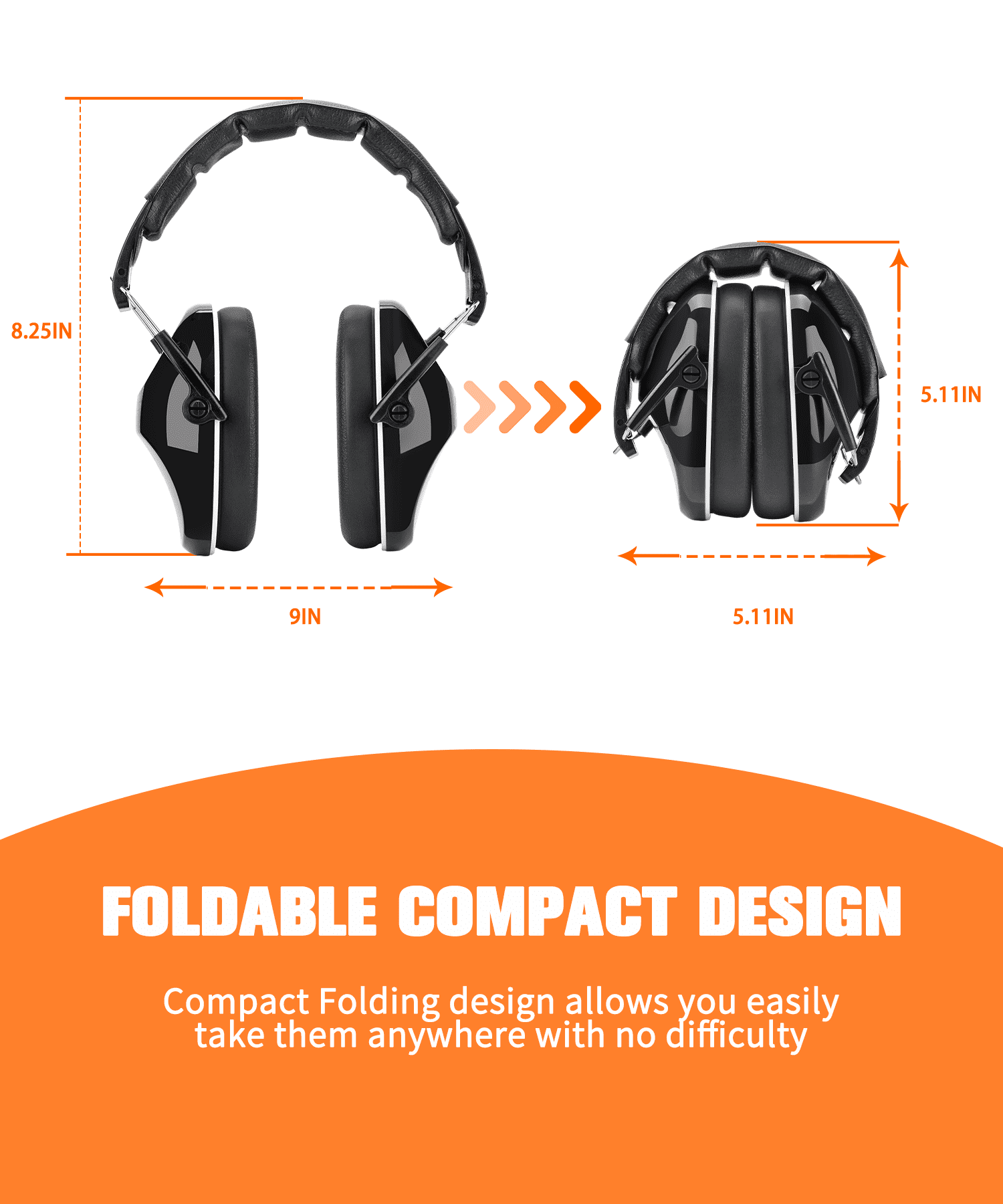 ZOHAN 032 Kids Noise Canceling Headphones - 25dB NRR Kids Ear Protection Earmuffs for School, Monster Jam, Fireworks, Travel, Air Show, Concert, Autism - Black