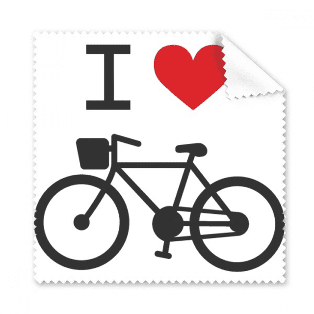 i love red heart bicycle pattern cleaning cloth ph screen glasses cleaner 5pcs