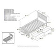 thumbnail image 6 of Leo & Lacey Twin Platform Bed with Footboard and 2 Urban Bed Drawers in Gray, 6 of 6