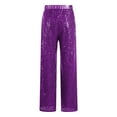 thumbnail image 4 of Zaldita Kids Girls Sparkly Sequins Dance Pants Elastic Waist Bottoms Trousers Hip Hop Jazz Disco Costume Purple 10, 4 of 7