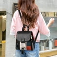 thumbnail image 3 of Stylago Mini Backpack for Women Leather Travel Shopping Daypack Students Fashion Color Blocking Schoolbags for Ladies Work Black, 3 of 6