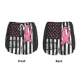 thumbnail image 3 of Yiaed Ribbon Breast Cancer Awareness Print Women's Running Shorts with Liner 3 Zipper Pockets Elastic Workout Athletic Gym Yoga Shorts-Large, 3 of 7