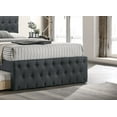 thumbnail image 2 of Contemporary Modern Charcoal Burlap Button Tufted Full Size Bed w Trundle Bedroom Upholstered 1pc Bed Wooden Slats, 2 of 7