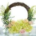 thumbnail image 2 of Creative Arrowy Artificial Flowers Hydrangea Eucalyptus Wall Hanging Spring Wreath Rattan For Wedding Backdrop Garland Decoration, 2 of 11