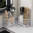 thumbnail image 2 of Wall Mounted Utensil Holder Drying Rack for Forks Spoons Chopsticks Organizer, 2 of 11