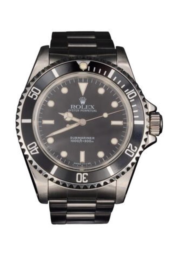 Pre-Owned Mens Rolex Stainless Steel Submariner Watch Black Dial 14060