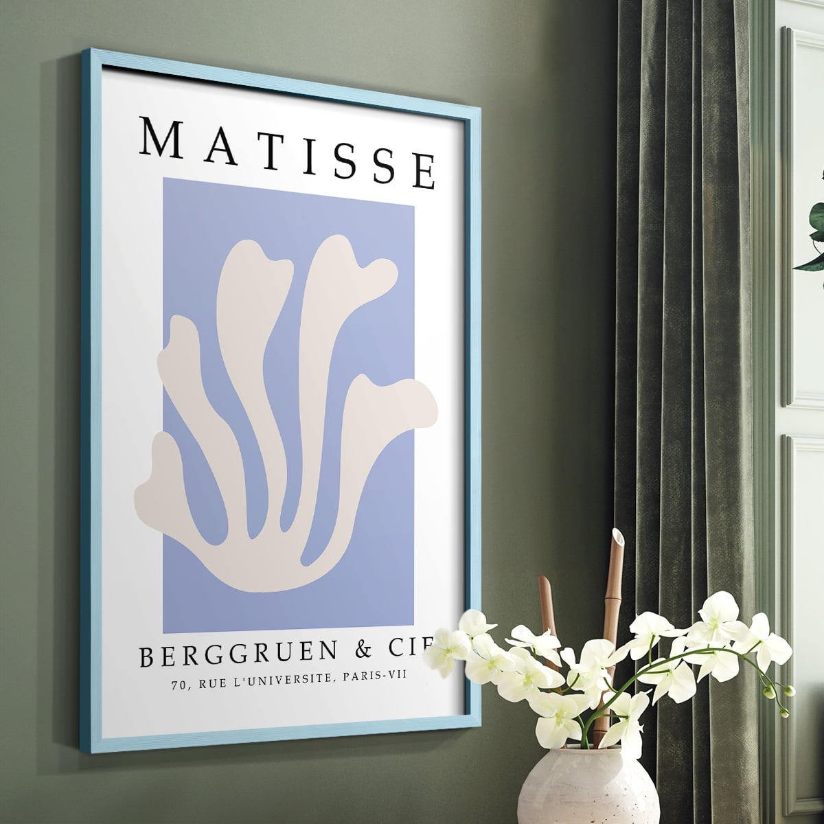 Matisse CCCXLVII in Blue Solid Wood 8 x 10 Framed Print
