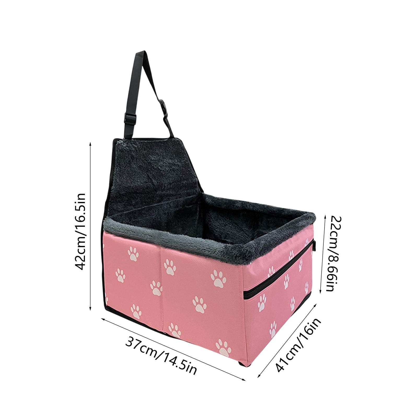 Yhmxh Pet Car Seat for Pet, Portable & Waterproof Oxford Dog Car Booster Seats, Comfort Cushion & Storage Pockets with Adjustable Straps, Foldable Travel Look Out Bag for Small Medium Dogs & Cats