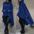 thumbnail image 2 of Tiqkatyck Long Sleeve Shirts for Women, Women Plu Size Long Sleeve Hood Top Solid Sweatshirt Sweater Irregular Blouse Hoodies for Women Blue L, 2 of 5