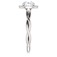thumbnail image 4 of Pompeii 1ct Diamond Halo Vintage Solitaire Round Cut Intertwined Band 14k White Gold, 4 of 4