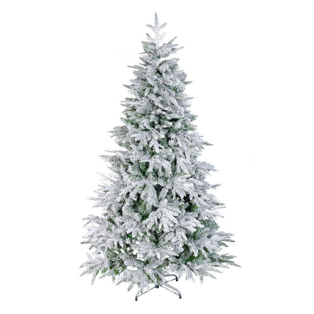 6 Ft. Artificial Christmas Trees Flocked Snow Tree PE PVC 800 Tips in