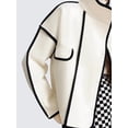 thumbnail image 6 of Women'S Contrasting Colors Cropped Jacket Casual Light Weight Fall Fashion Winter Coats Outerwear Trendy Clothes White S, 6 of 9